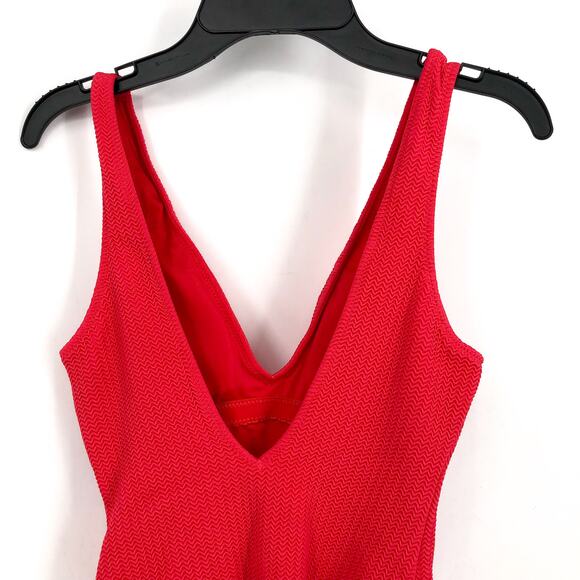SEAFOLLY Sea Dive Deep V Neck One Piece Swimsuit Size 10 Chilli Red Stretch NWT - Picture 6 of 9